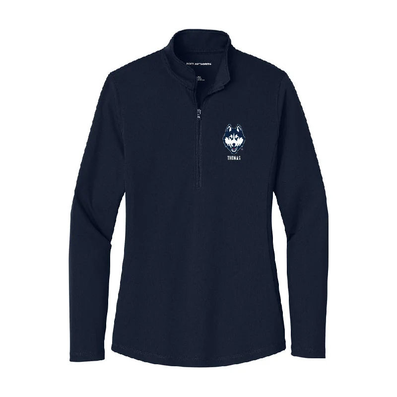 UConn - NCAA Women's Track & Field : Aliyah Thomas - Women's Lightweight Quarter Zip Jacket Fleece Fabric Down Fabric Feather Fabric