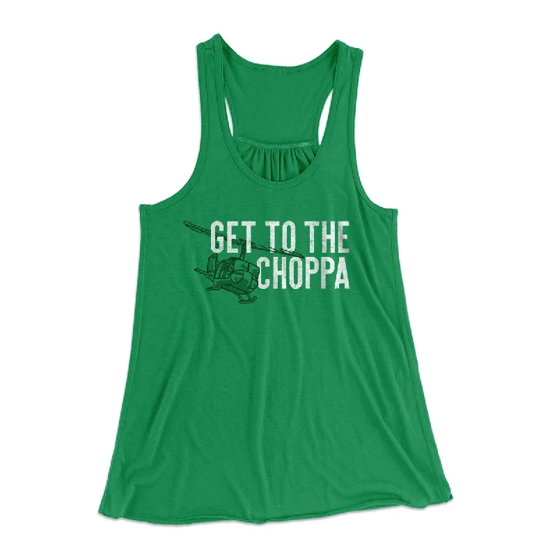 Get to the Choppa! Women's Flowey Tank Top peekaboo tank top
