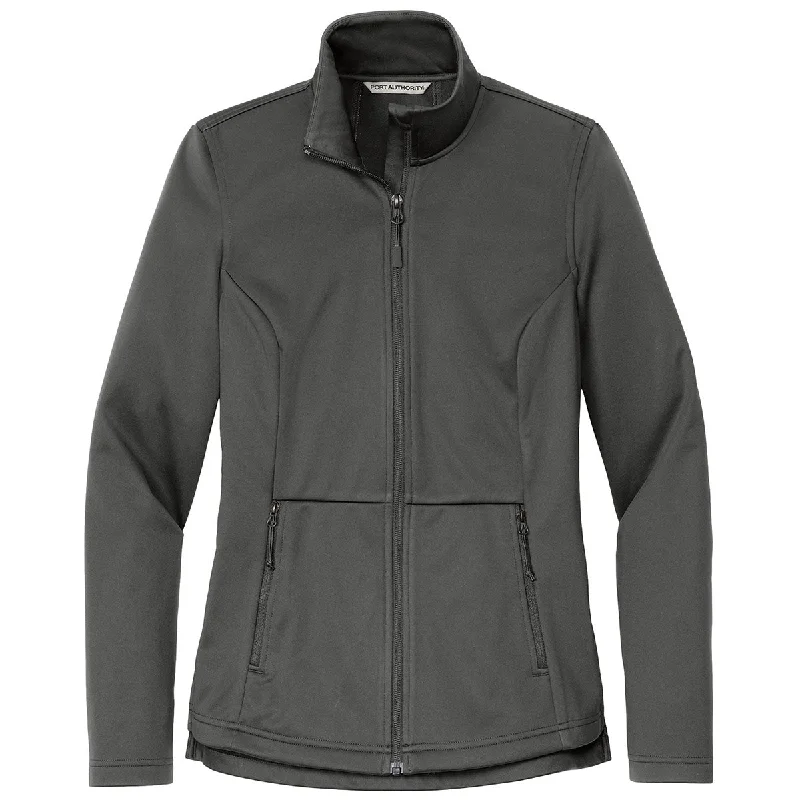 Port Authority Women's Smoke Grey Flexshell Jacket Lace Jacket Ribbed Jacket Sequined Jacket
