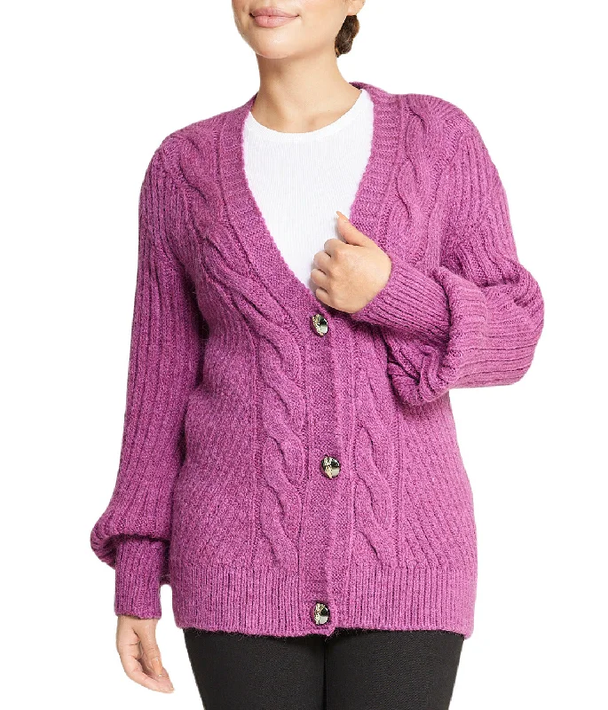 Deep V Cable Cardigan Casual Formal Business