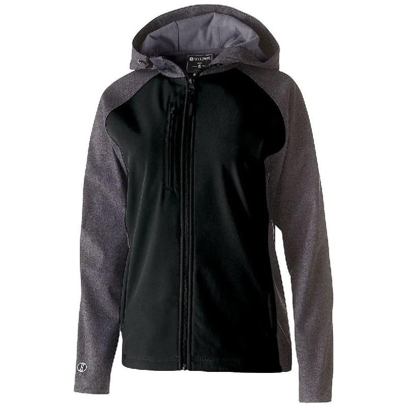 Holloway Women's Carbon Print/Black Raider Softshell Jacket Tailored Jacket Straight Jacket A-Line Jacket