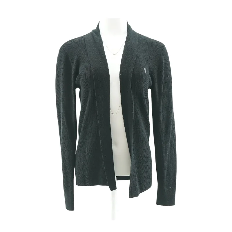 Black Solid Cardigan Sweater Herringbone Houndstooth Plaid