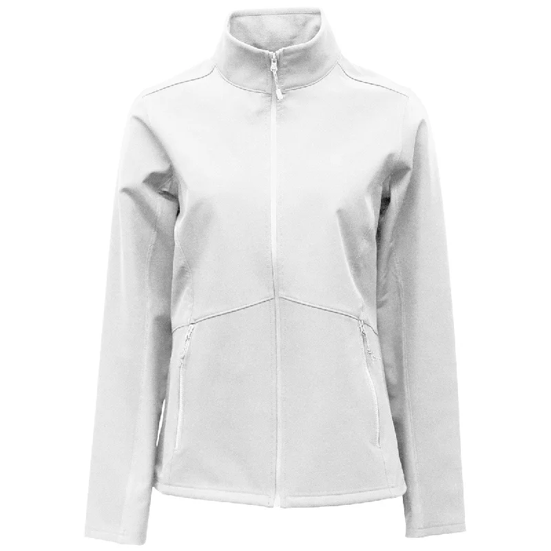 BAW Women's White Softshell Jacket Satin Jacket Silk Jacket Chiffon Jacket