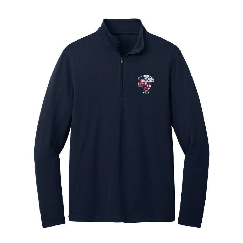 Liberty - NCAA Women's Track & Field : Leah Wood - Lightweight Quarter Zip Jacket Chenille Fabric Brocade Fabric Lace Fabric