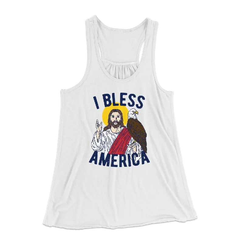 I Bless America Women's Flowey Tank Top black tank top