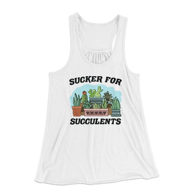 Sucker For Succulents Women's Flowey Tank Top rhinestone tank top