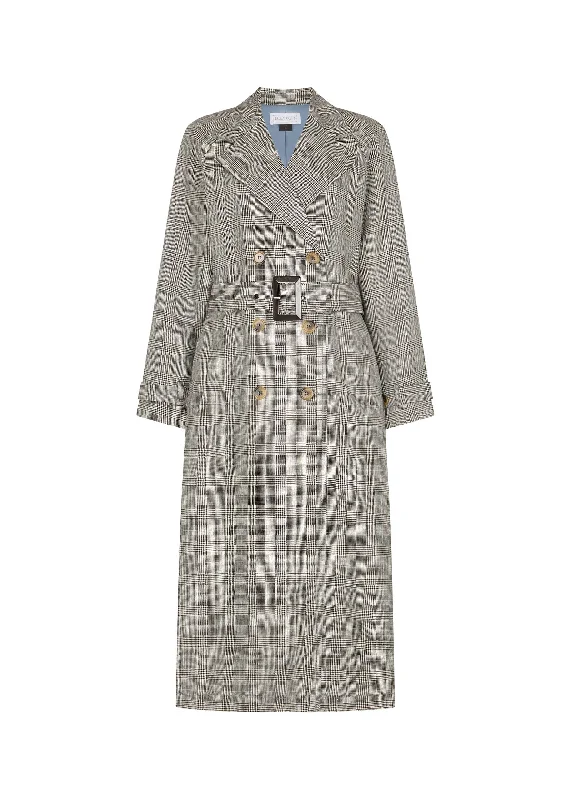 Summer Trench Coat Wool Cashmere Tweed