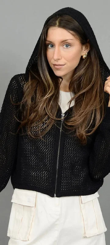 Gilsey Hooded Cardigan I RD Style Print Jacquard Patchwork