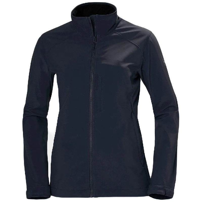 Helly Hansen Women's Navy Paramount Softshell Jacket A-Line Jacket Boat Neck Shawl Collar