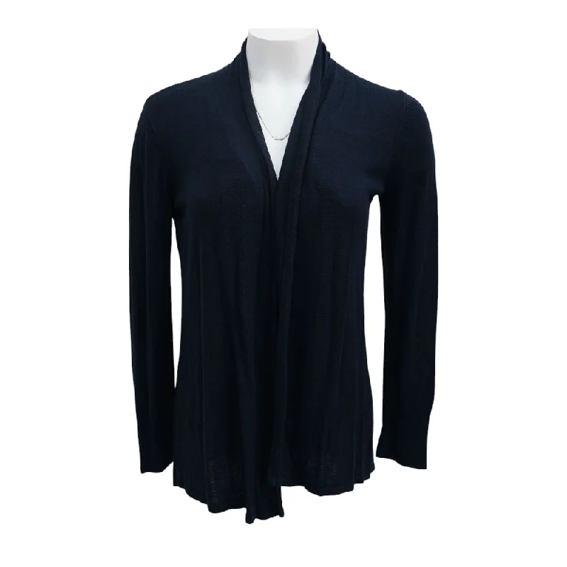 Black Solid Cardigan Sweater Mesh Fabric Canvas Fabric Denim Fabric