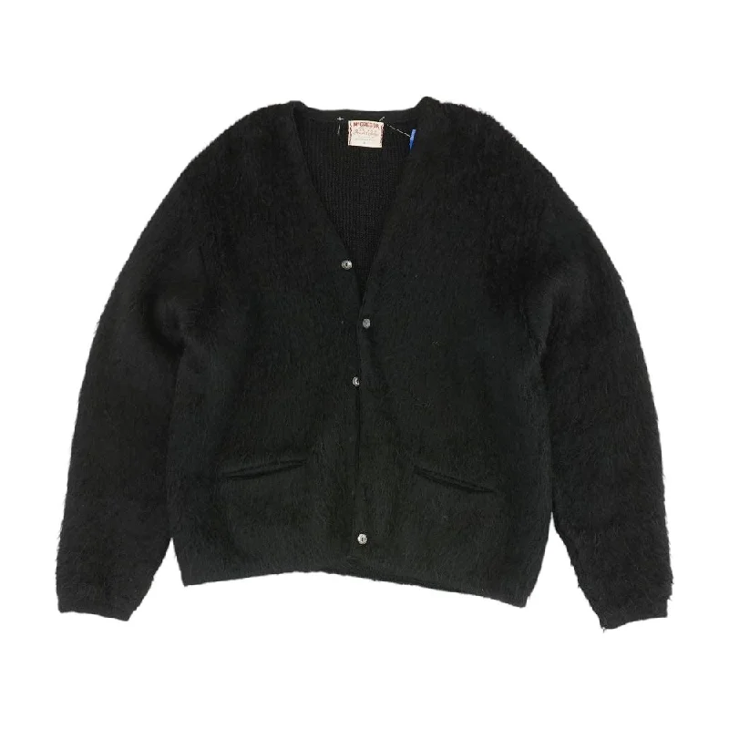Black Solid Cardigan Sweater Toggled Drawstring Belted