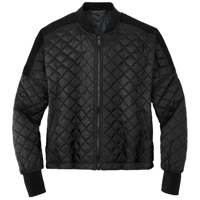 Mercer+Mettle Women's Deep Black Boxy Quilted Jacket Insulated Jacket Fitted Jacket Loose Jacket