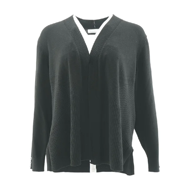 Black Solid Cardigan Sweater Polka Dot Checkered Tartan