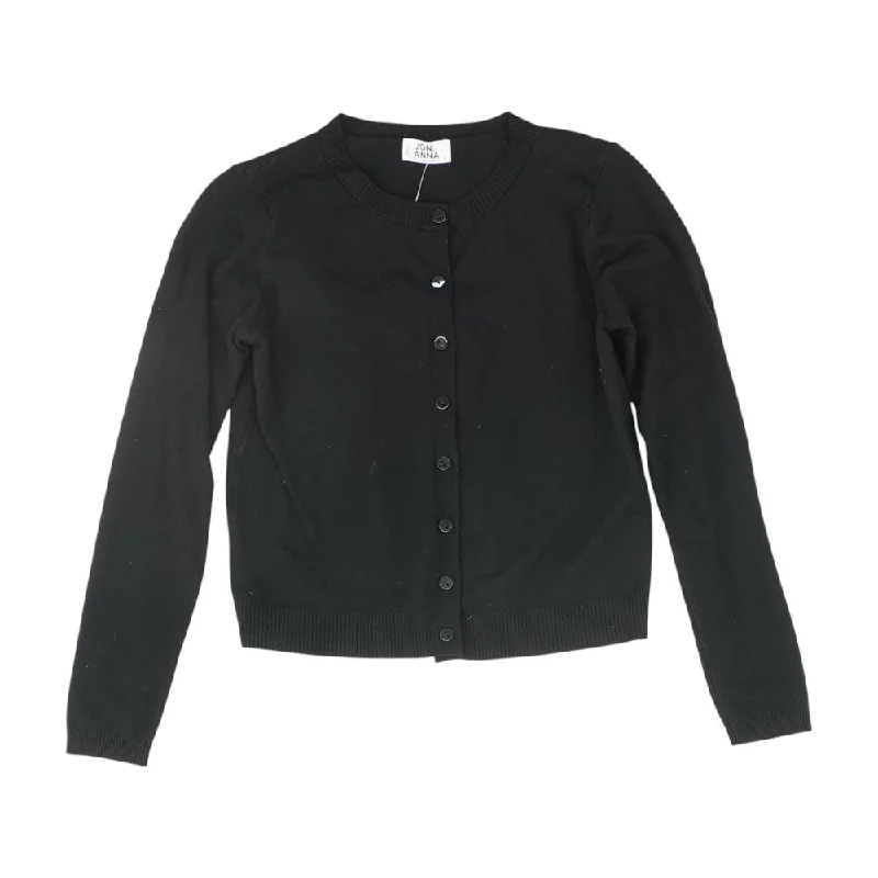 Black Solid Cardigan Sweater Mesh Fabric Canvas Fabric Denim Fabric