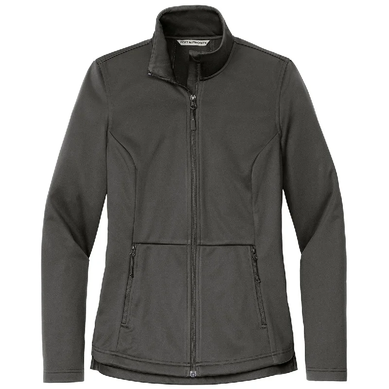 Port Authority Women's Grey Steel Flexshell Jacket Corduroy Jacket Velvet Jacket Brocade Jacket