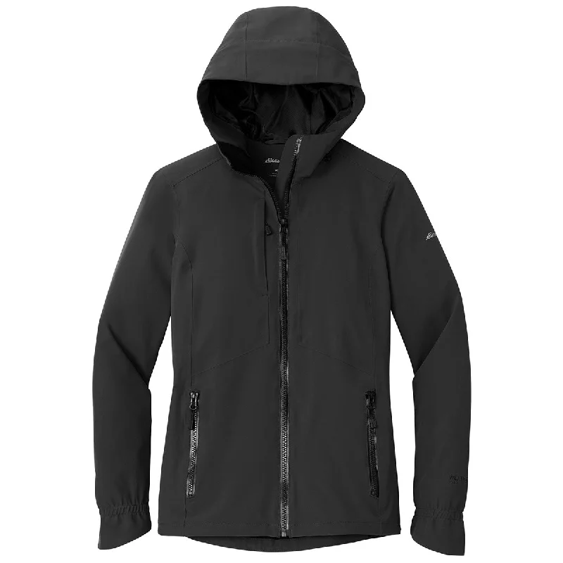 Eddie Bauer Women's Deep Black WeatherEdge Plus Jacket Hoodie Zip-Up Jacket Button-Up Jacket