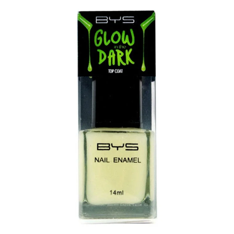 BYS Nail Polish, Glow in The Dark Top Coat Boat Shawl Notched