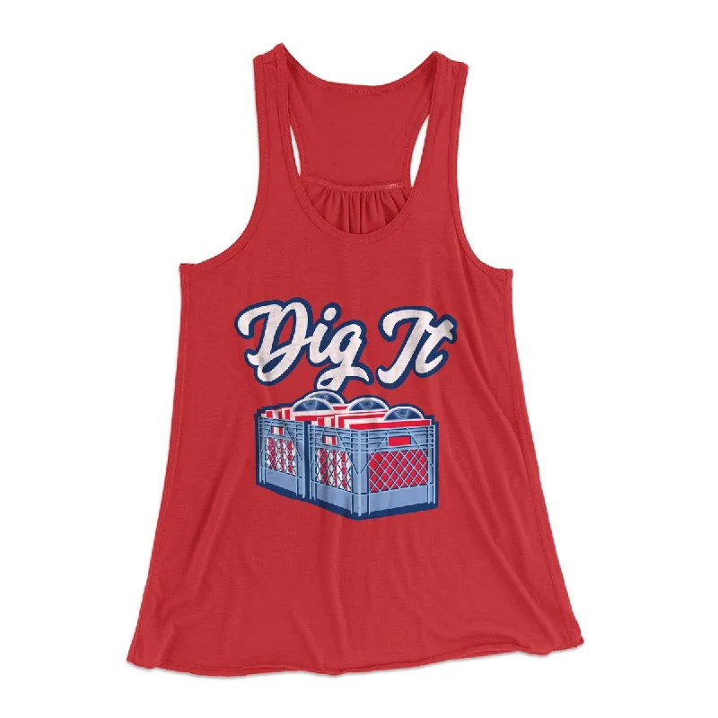 Dig It - Record Crate Women's Flowey Tank Top playful tank top