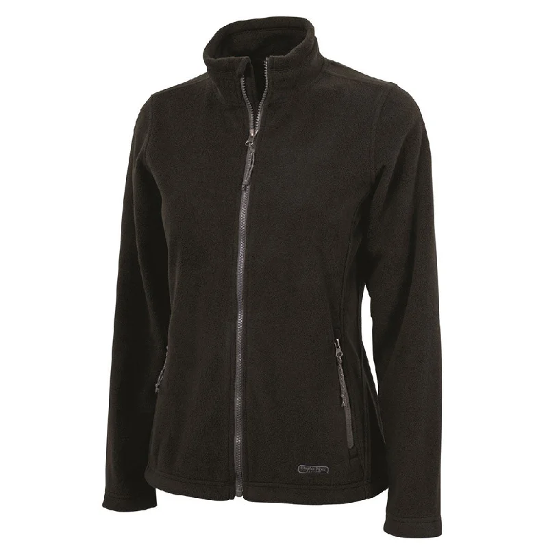 Charles River Women's Black Boundary Fleece Jacket Satin Jacket Silk Jacket Chiffon Jacket