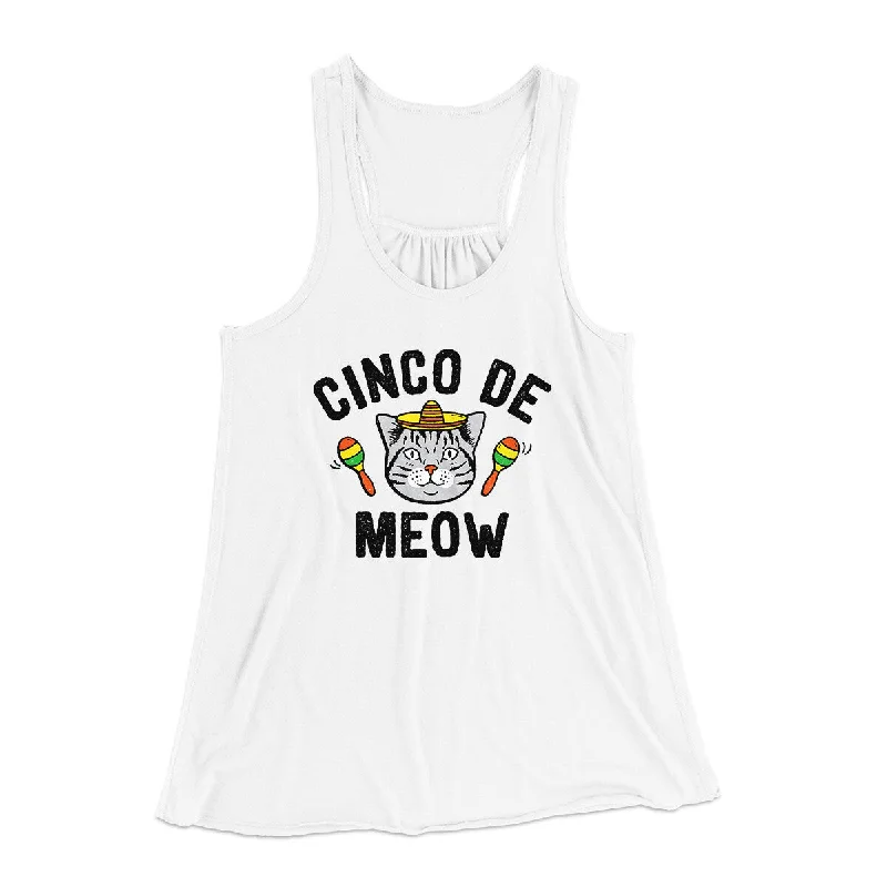 Cinco De Meow Women's Flowey Racerback Tank Top mint tank top