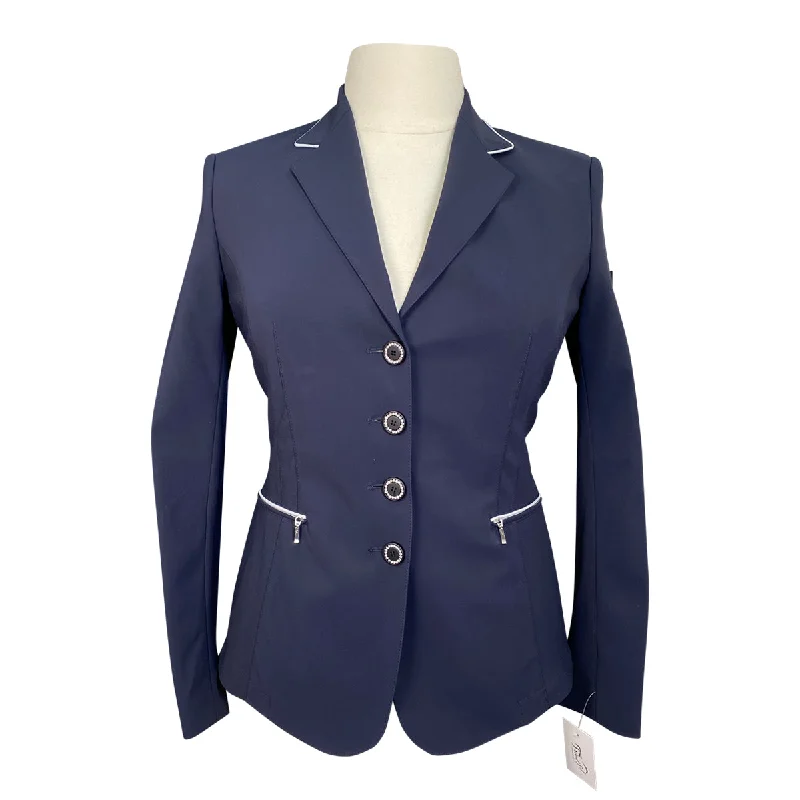 Equiline 'Cosima' Show Coat in Navy - Women's IT 46 (US 12) Pleated Ruffled tiered