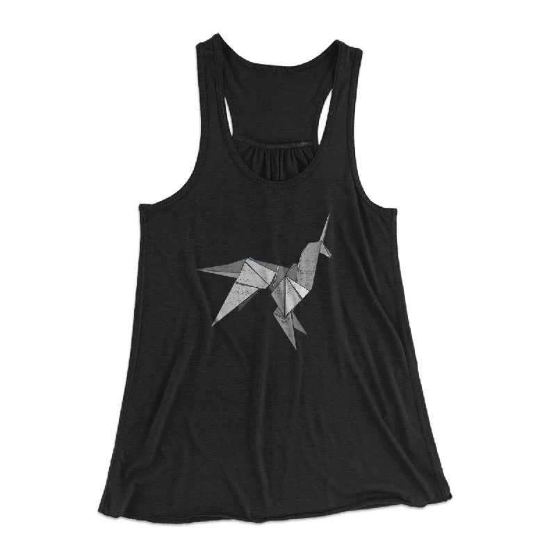 Origami Unicorn Women's Flowey Tank Top sage tank top
