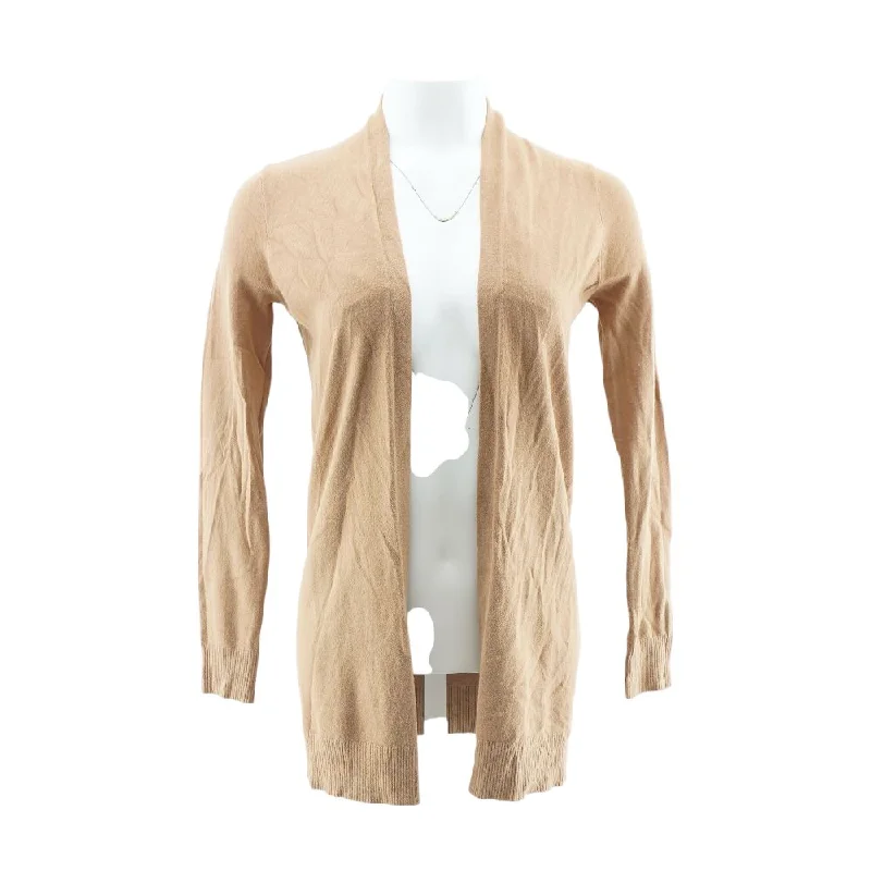 Tan Solid Cardigan Sweater Velvet Chenille Corduroy