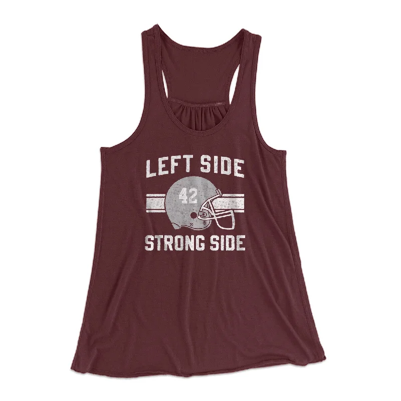 Left Side Strong Side Women's Flowey Racerback Tank Top ribbed tank top