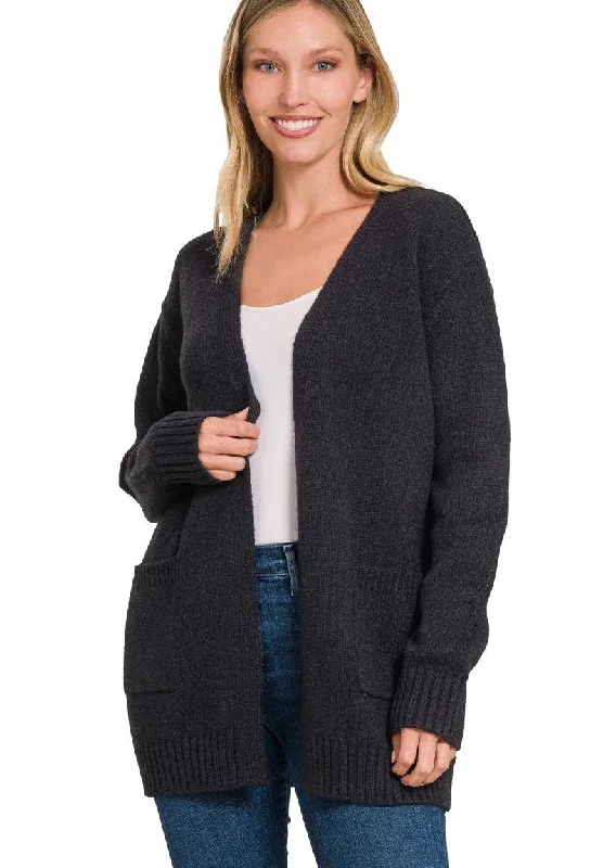 Colorado Trip Open Front Cardigan Mesh Fabric Canvas Fabric Denim Fabric