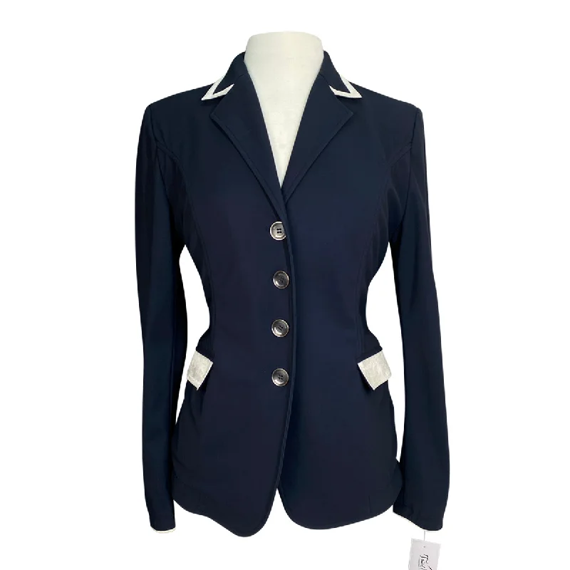 Grand Prix 'Saltare' Show Coat in Navy/ White Trim - Women's IT 44 (US 10) A-Line Ball Gown Mermaid