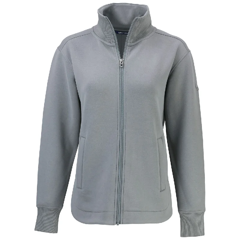 Cutter & Buck Women's Elemental Grey Roam Eco Full Zip Recycled Jacket Mesh Jacket Canvas Jacket Denim Jacket