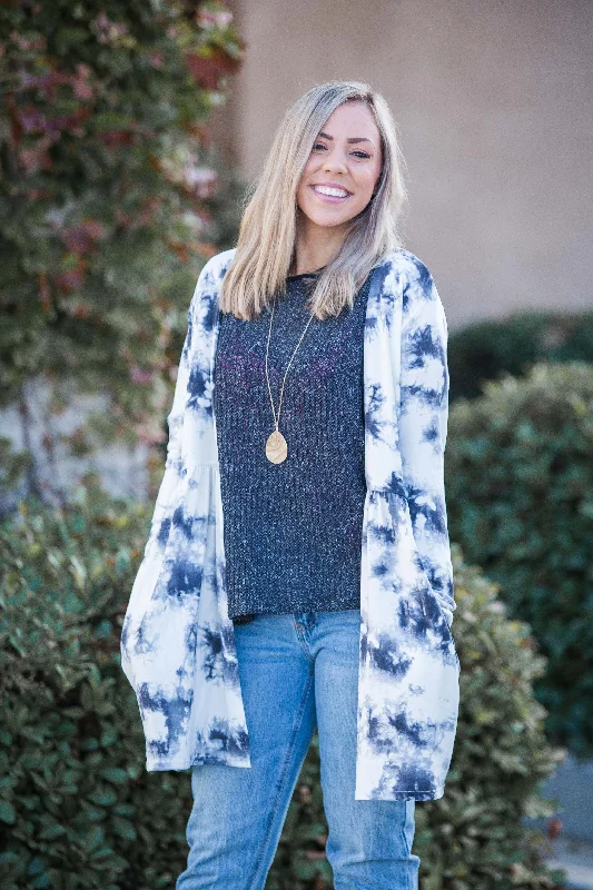 Dash of Love Ruffled Cardigan Tailored Straight A-Line