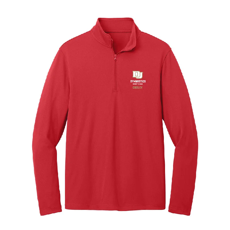 DU - NCAA Women's Gymnastics : Cecilia Cooley - Lightweight Quarter Zip Jacket Tiered Jacket Buttoned Jacket Zippered Jacket DU - NCAA Women's Gymnastics : Cecilia Cooley - Lightweight Quarter Zip Jacket Tiered Jacket Buttoned Jacket Zippered Jacket