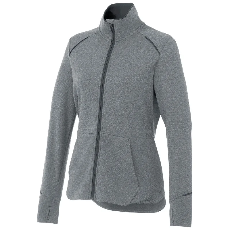 Elevate Women's Black/Heather Charcoal Tamarack Full Zip Jacket Lace Jacket Ribbed Jacket Sequined Jacket