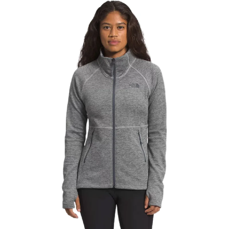 The North Face Women's Medium Grey Heather Canyonlands Full Zip Jacket Mesh Jacket Canvas Jacket Denim Jacket