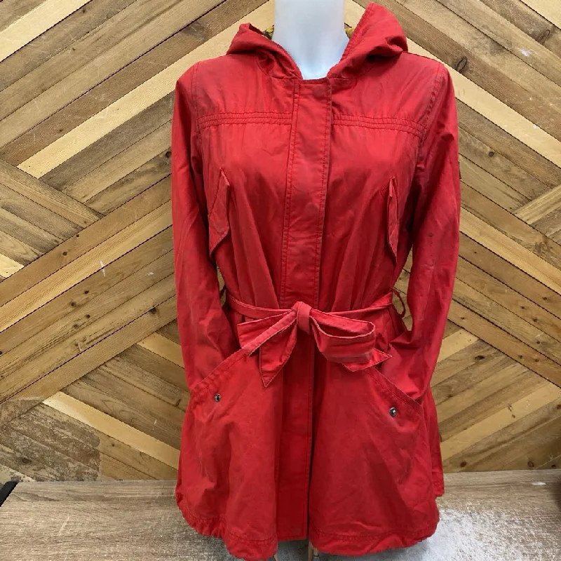 Daughters of the Liberation - Women's Long Coat: Red-women-MD Mesh Canvas Denim