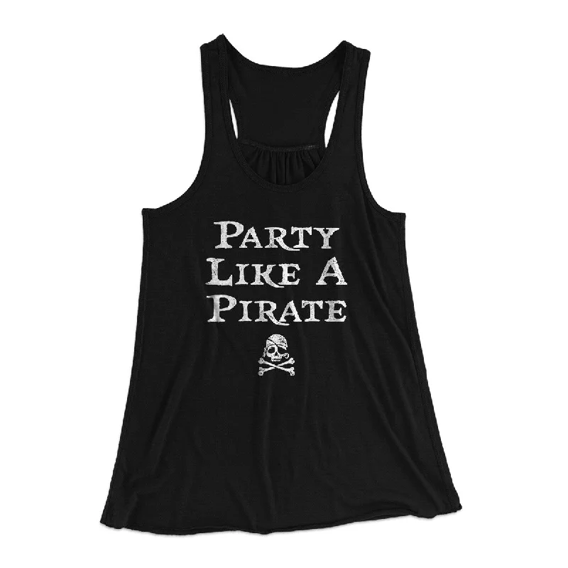 Party Like A Pirate Women's Flowey Racerback Tank Top cotton tank top