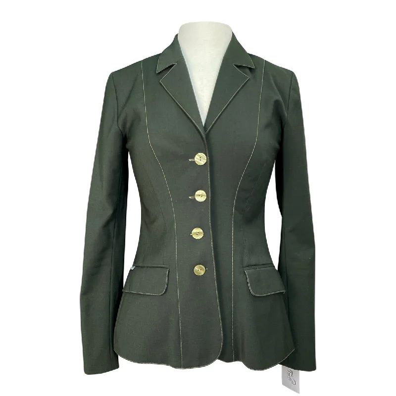Winston Equestrian Classic Competition Coat in Forest Green - Women's 38T (6 Tall) Three-Quarter Sleeve Elbow Sleeve Wrist Sleeve