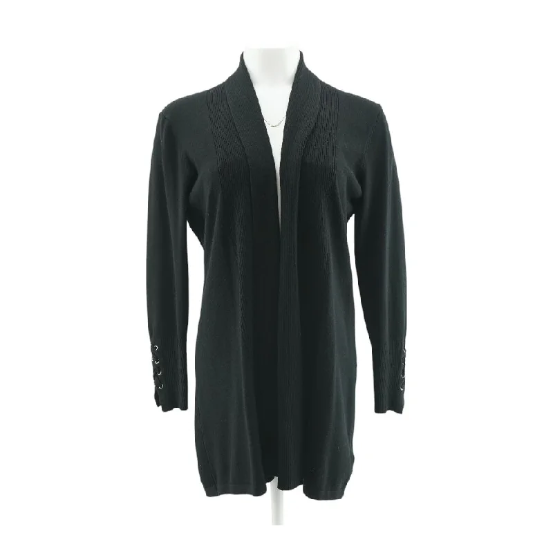 Black Solid Cardigan Sweater Mesh Cardigan Canvas Denim