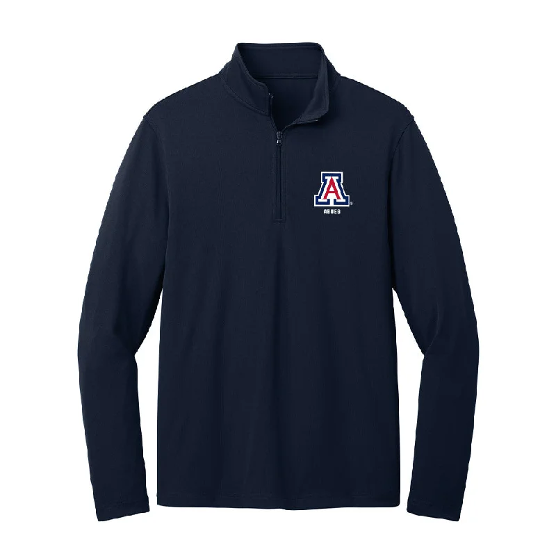 Arizona - NCAA Women's Track & Field : Malaya Abueg - Lightweight Quarter Zip Jacket Toggled Jacket Drawstring Jacket Belted Jacket