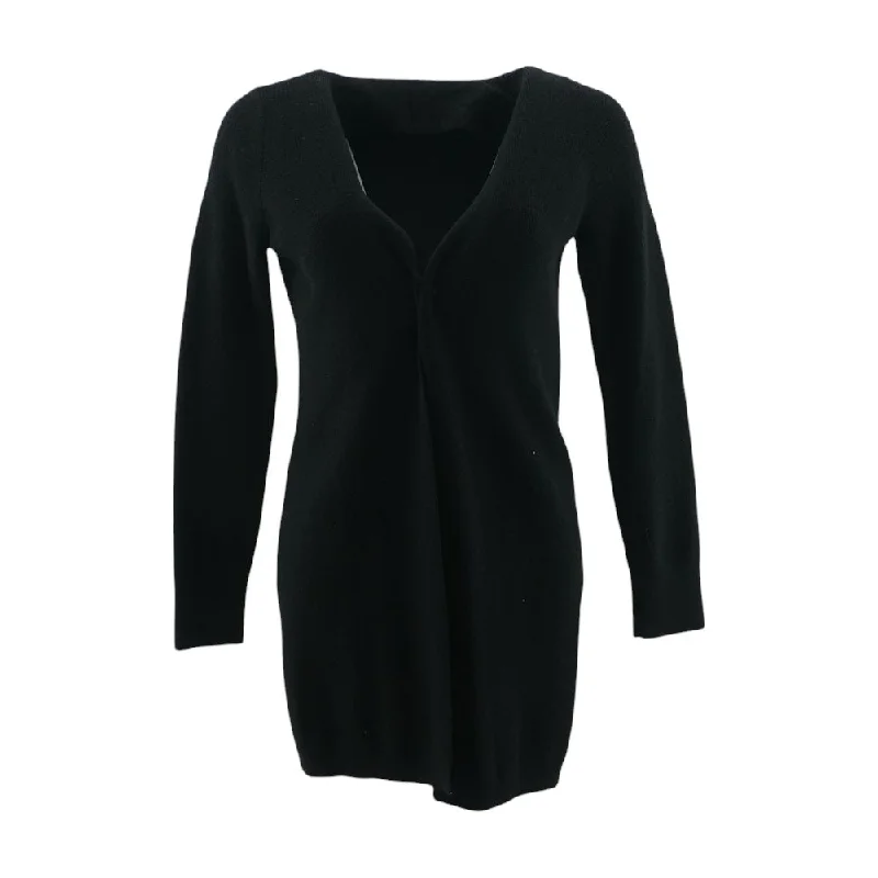 Black Solid Cardigan Sweater Oversized Loose Flowy