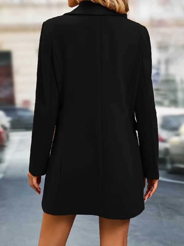 Minimalist Long Sleeve Solid Coat Boat Shawl Notched