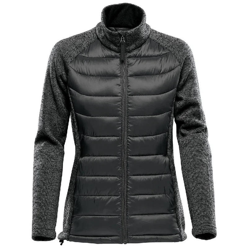 Stormtech Women's Black/Dolphin Heather Narvik Hybrid Jacket Tiered Jacket Buttoned Jacket Zippered Jacket