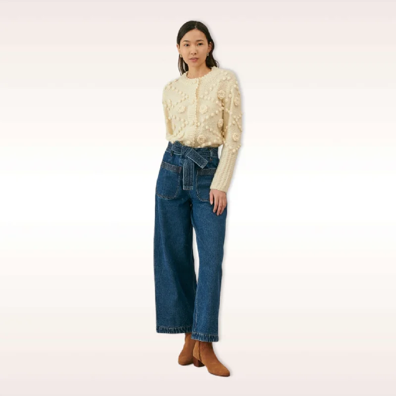Louise Misha Sandy Cardigan Cream Elegant Classic Vintage