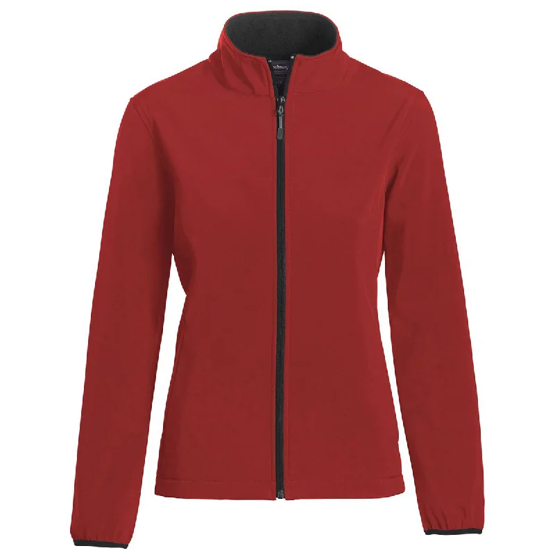 Landway Women's Red Alta Soft-Shell Jacket Zip Front Button Front Snap Front