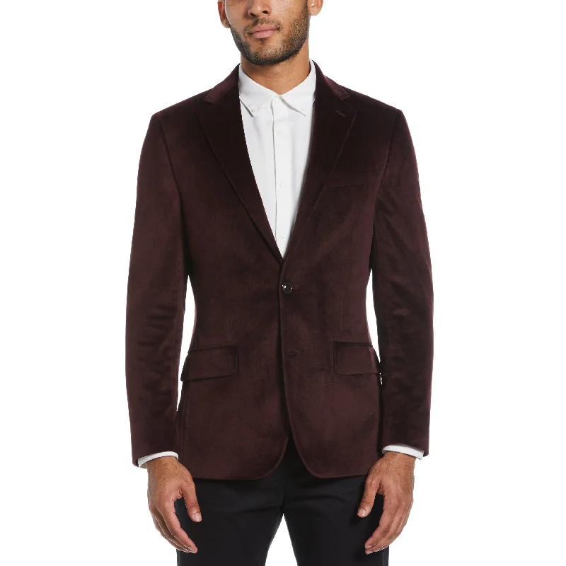 Slim Fit Port Velvet Sport Coat Denim Leather Suede