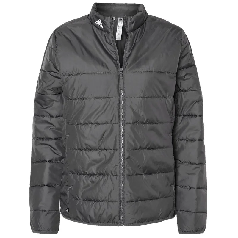 Adidas Women's Grey Five Puffer Jacket Mesh Jacket Canvas Jacket Denim Jacket