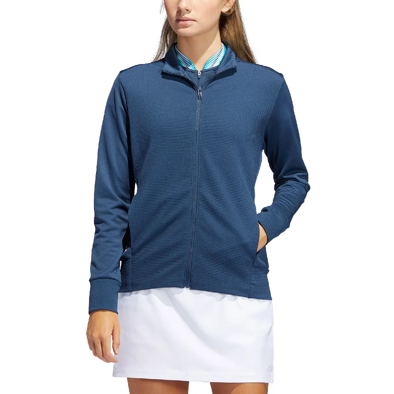 Adidas Textured Womens Full Zip Golf Jacket Hoodie Zip-Up Jacket Button-Up Jacket