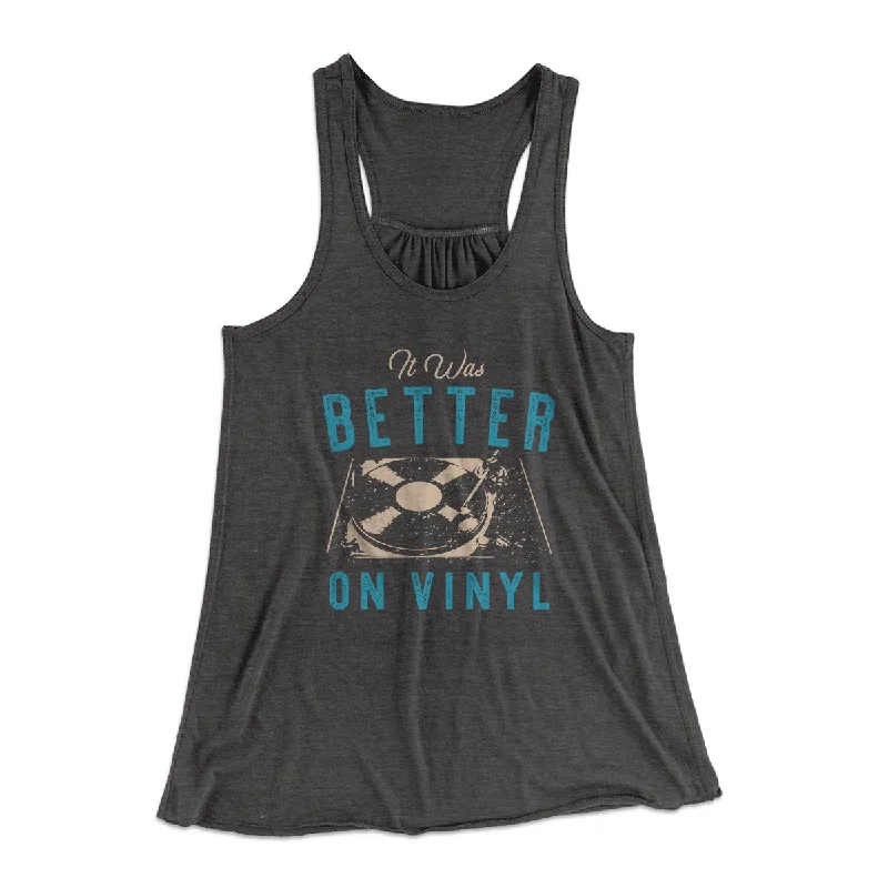 It Was Better on Vinyl Women's Flowey Tank Top soft pink tank