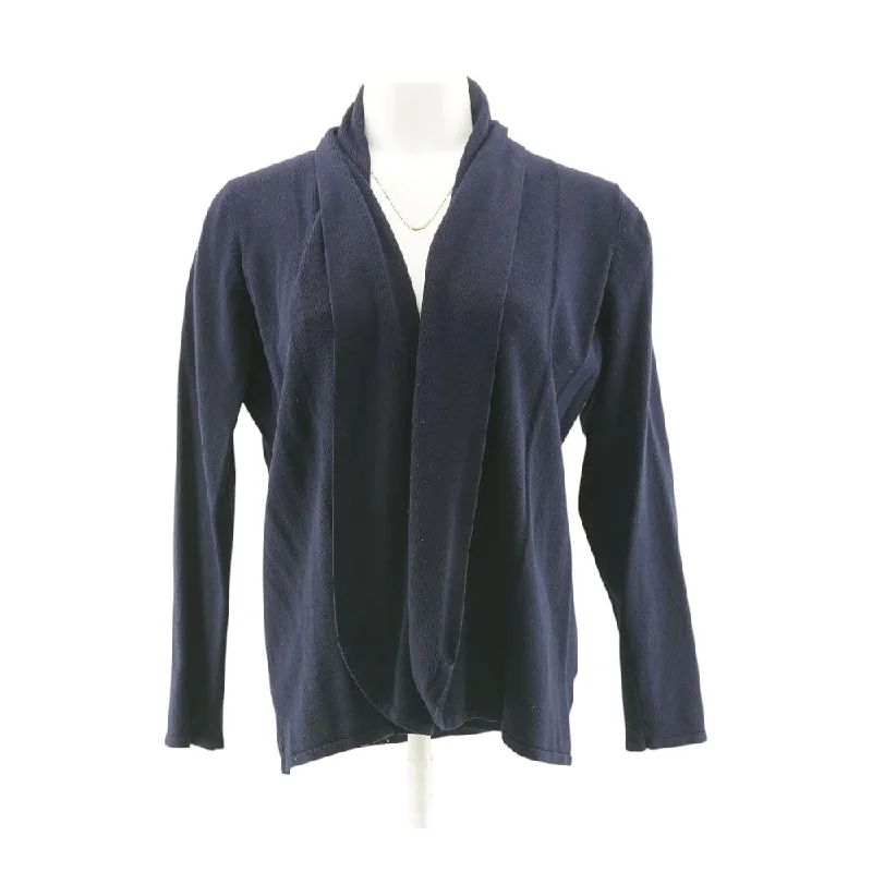 Navy Solid Cardigan Sweater Elasticated Padded Insulated
